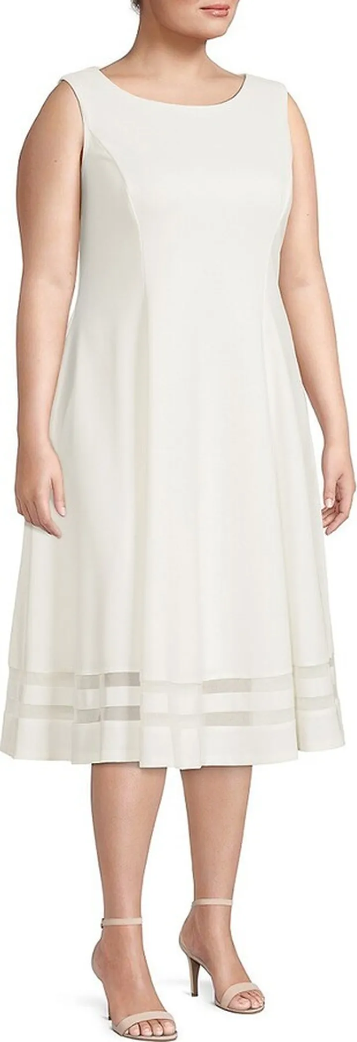 Plus Roundneck Midi Dress