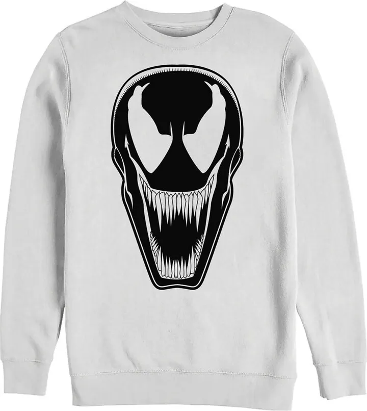 Men's Marvel Venom Modern Face Sweatshirt - White - Small