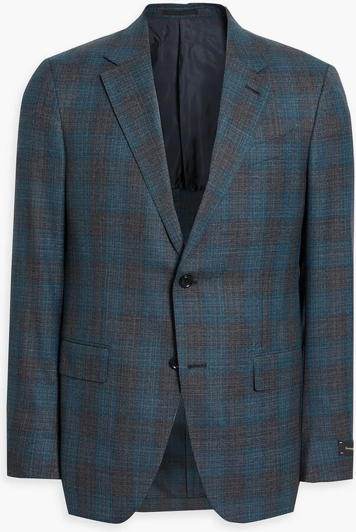 Checked wool blazer