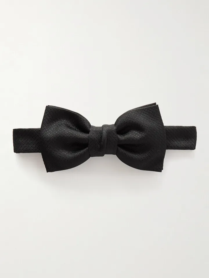 Pre-Tied Silk-Jacquard Bow Tie
