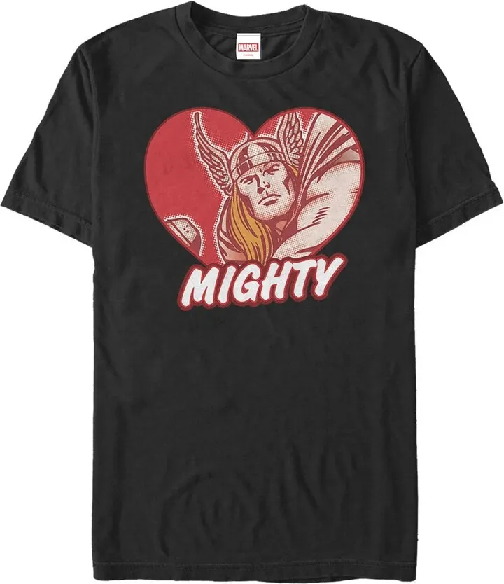 Men's Marvel Thor Be Mighty Heart T-Shirt - Black - Small