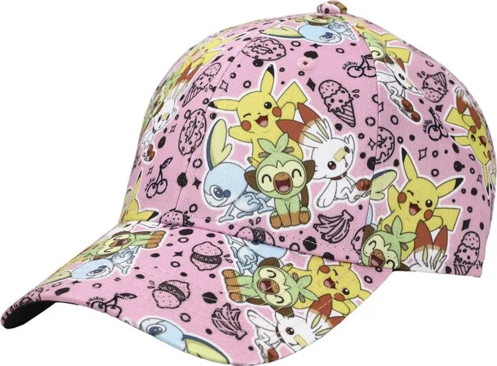 Pokemon Anime Characters All Over Print Pink Snapback