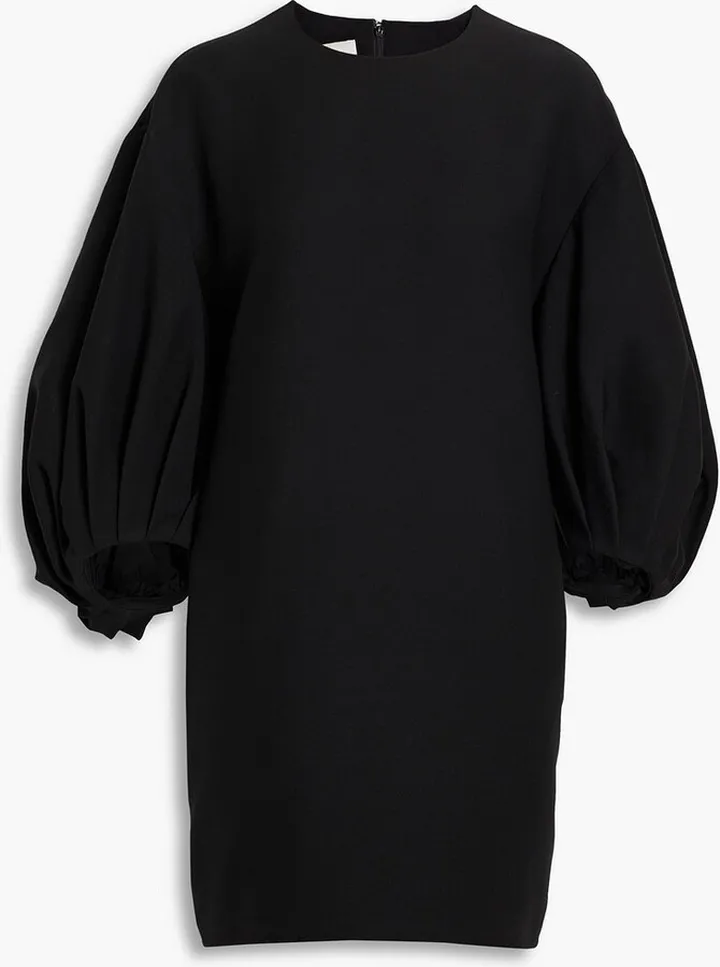 Wool and silk-blend crepe mini dress