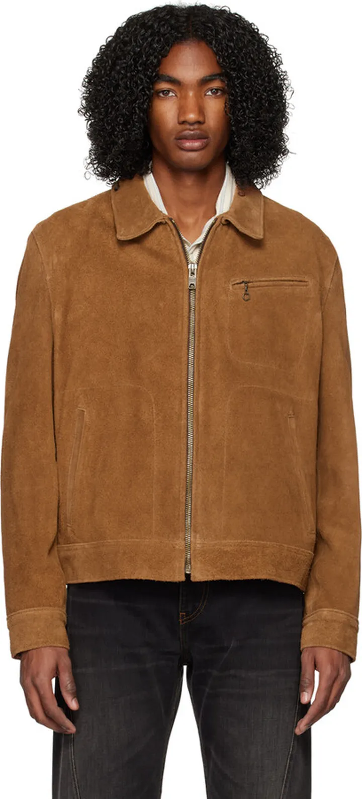 Schott Tan Rough Out 375 Leather Jacket