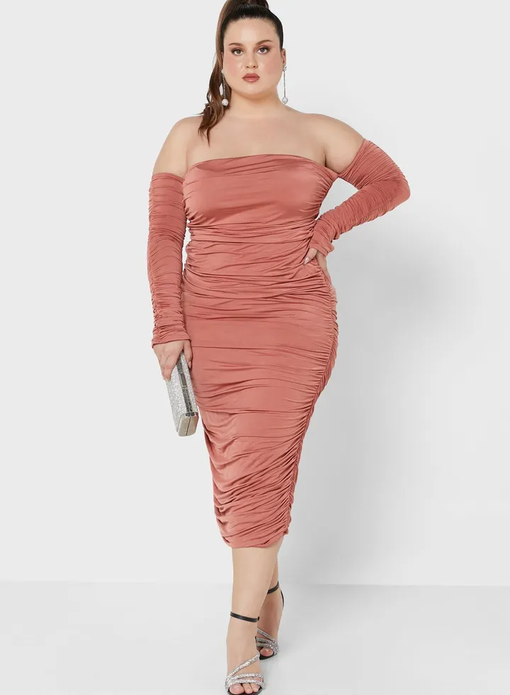 Double Layer Ruched Dress