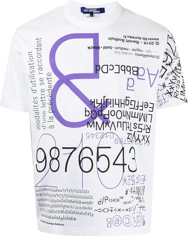 typography-print cotton T-shirt