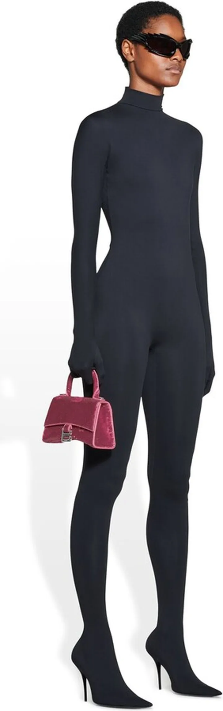Hourglass Xs Handbag With Chain And Sequin