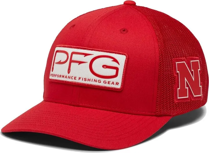 Men's Columbia Scarlet Nebraska Huskers Pfg Hooks Flex Hat