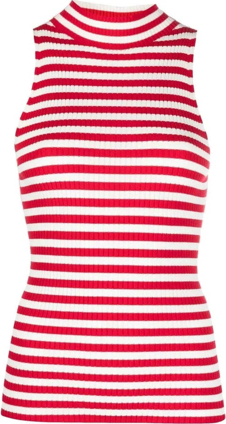 Stripe-Print Halterneck Top