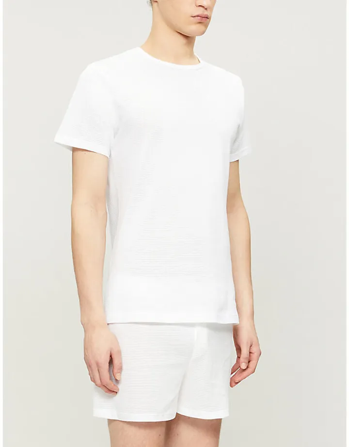 unspel Mens White Q14 Cellular Cotton T-shirt