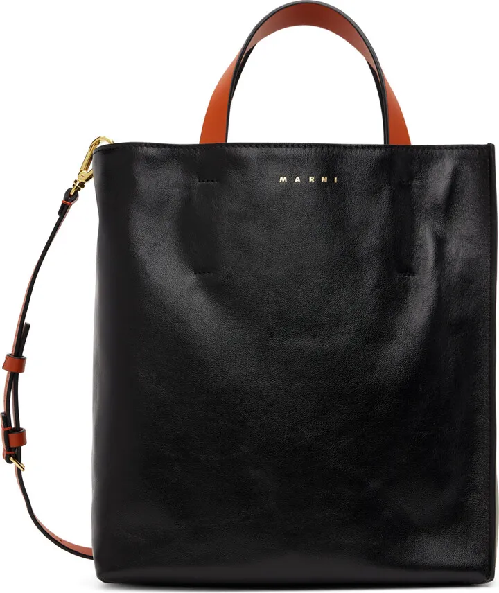 Marni Black & Khaki Small Museo Tote