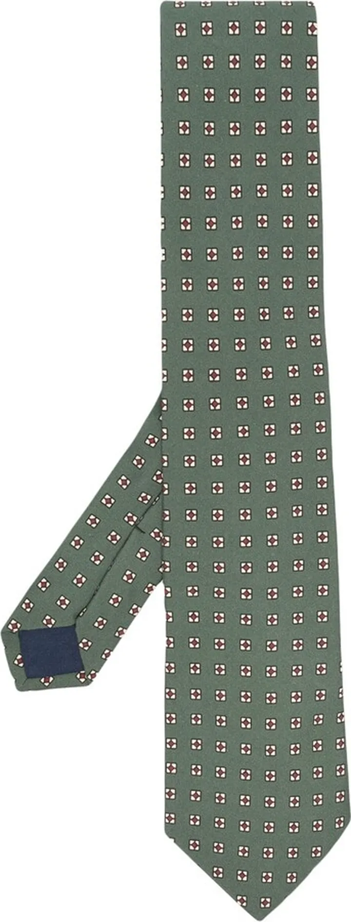 Neat geometric-print silk tie