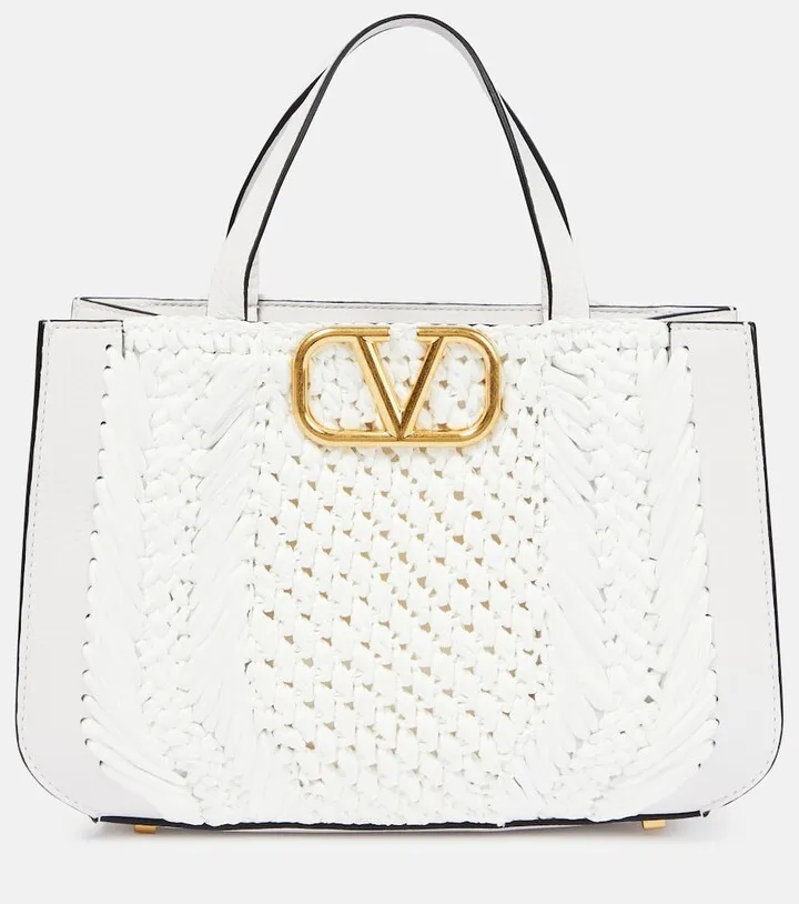 VLogo Small crochet tote bag