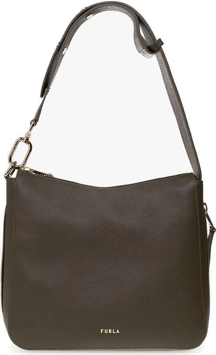 Furla Logo Plaque Zipped Shoulder Bag