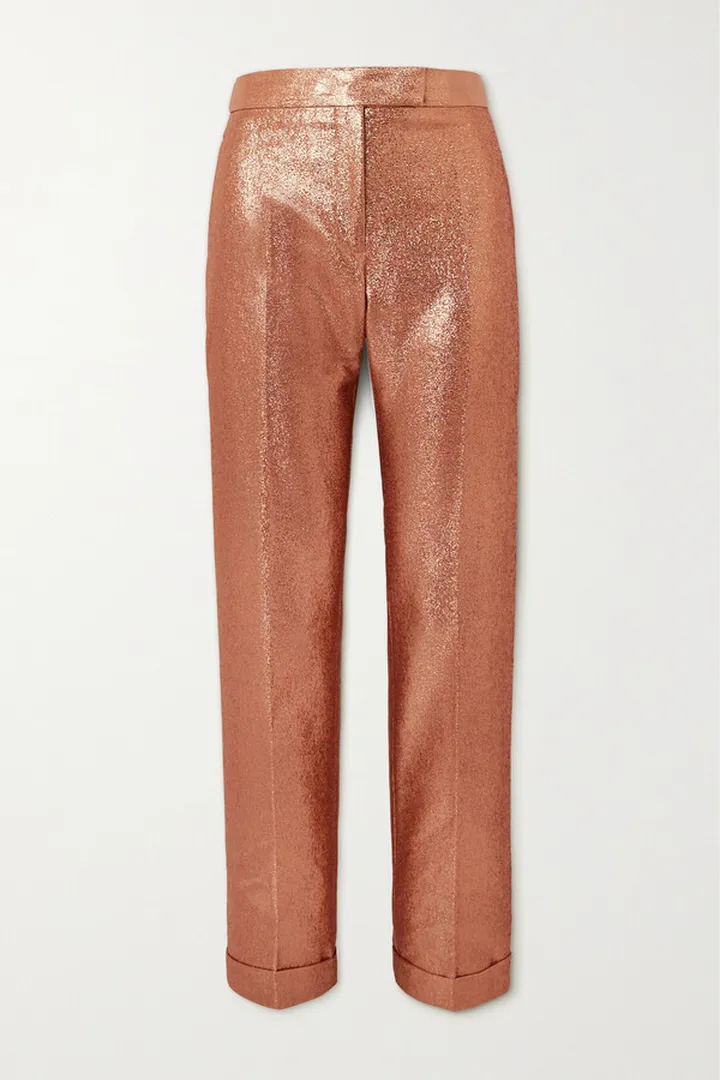 TOM FORD - Glittered Sablé Straight-leg Pants - Pink