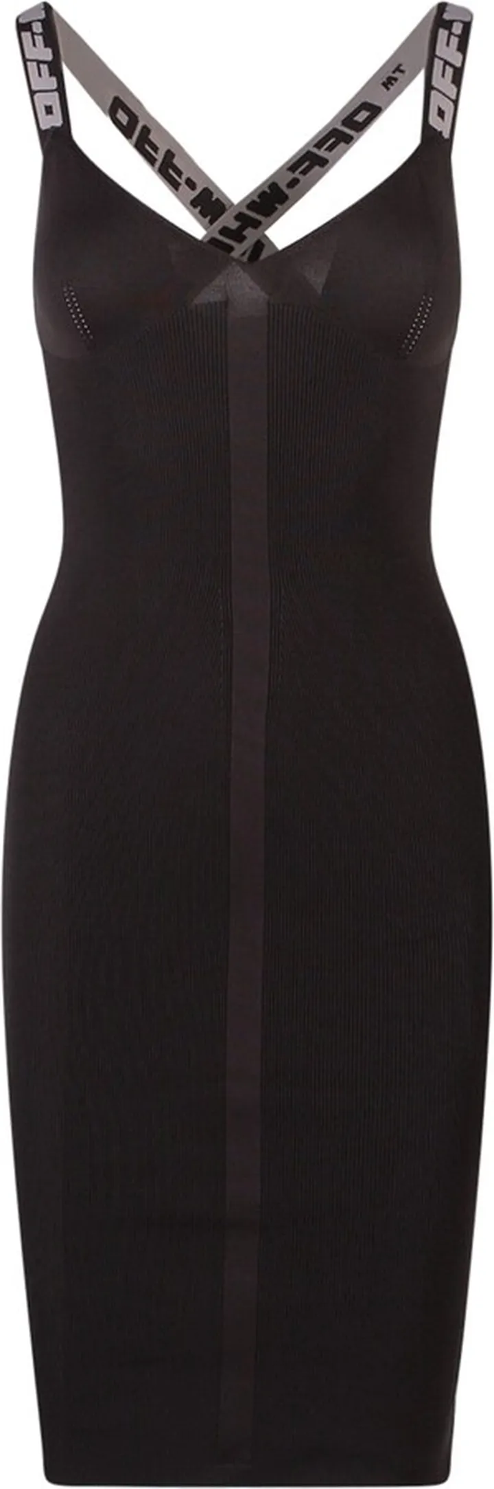 Ribbed dress with logo