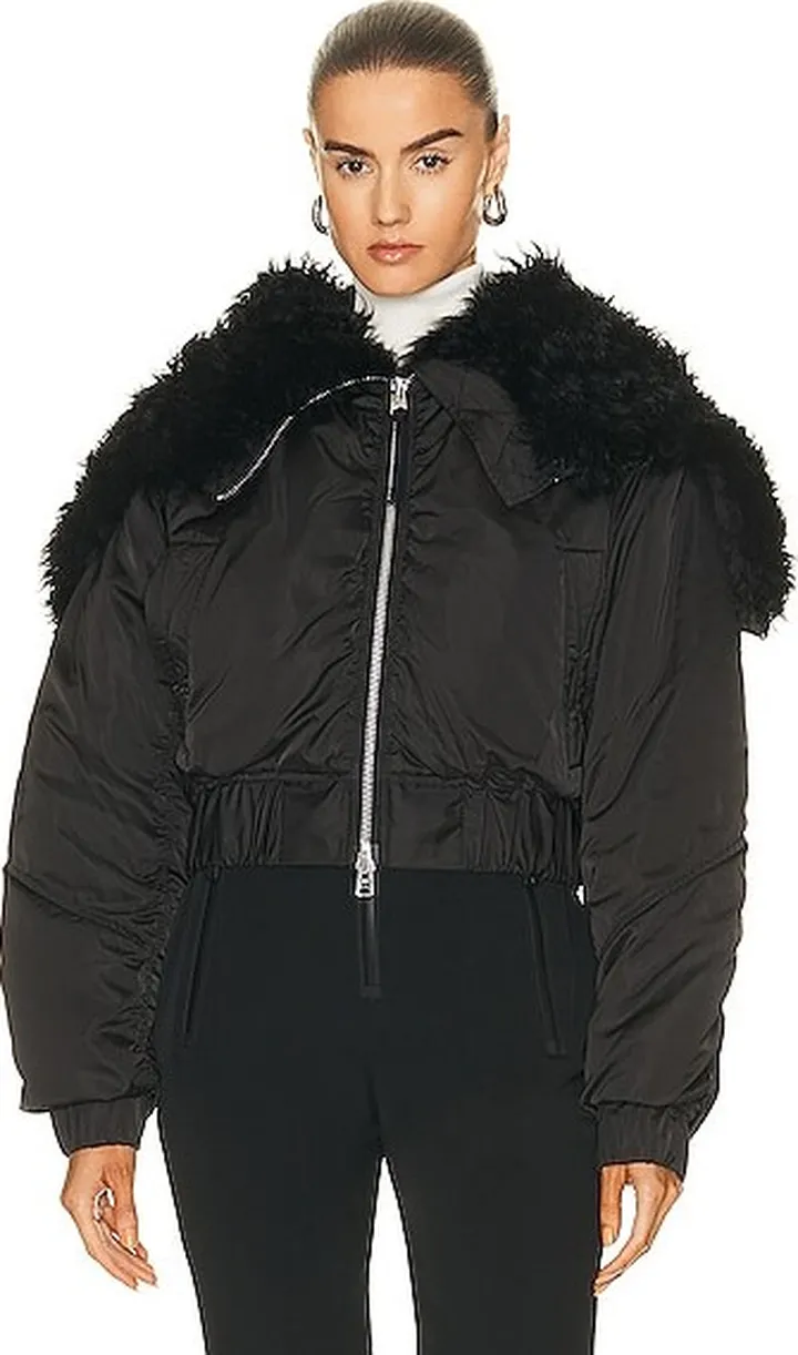 Shoreditch Ski Club Amara Bomber Jacket in Black