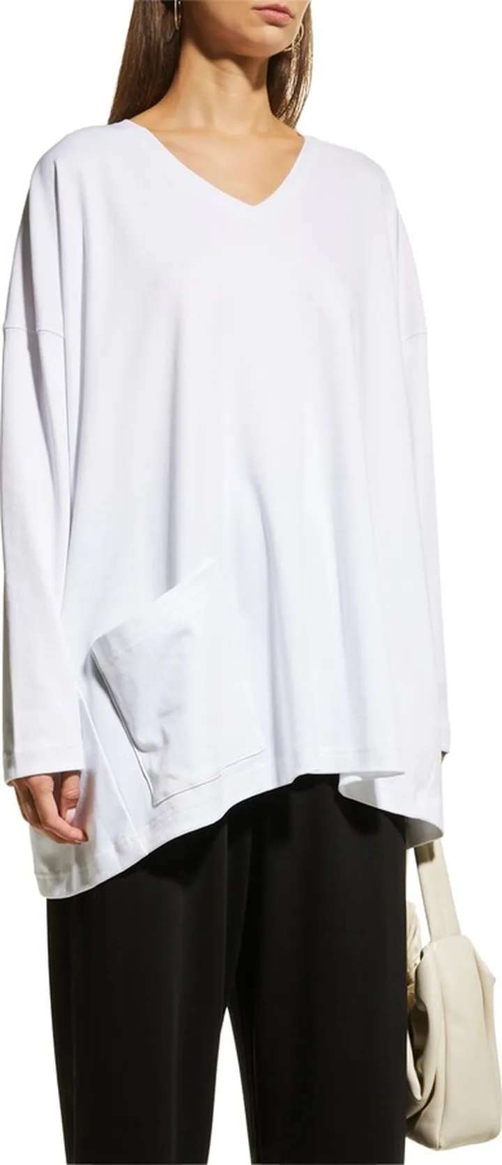 Oversize Long Sleeve V-Neck Top