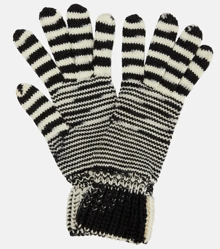 Striped wool gloves