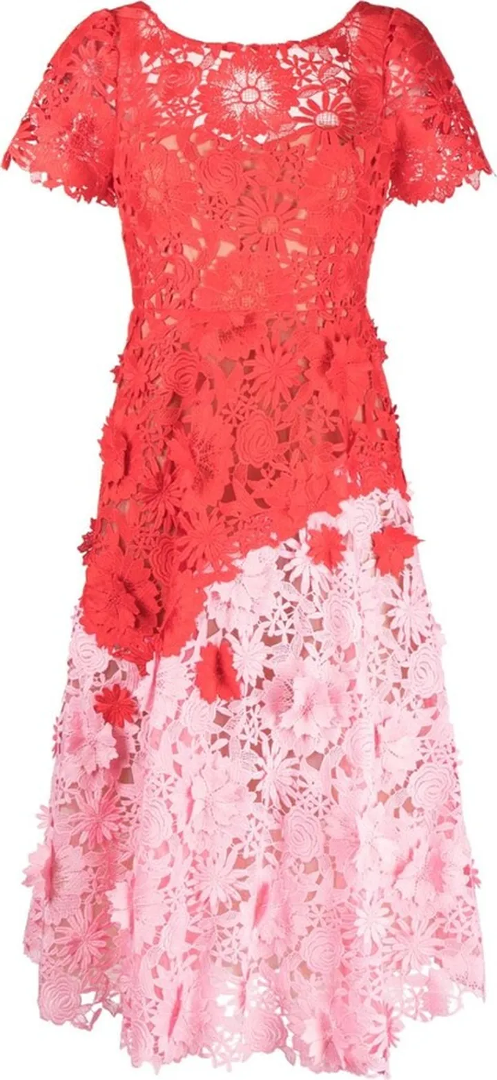 Dahlia guipure-lace midi dress