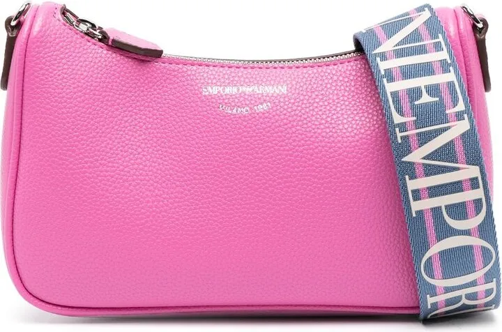 Logo-Strap Leather Shoulder Bag
