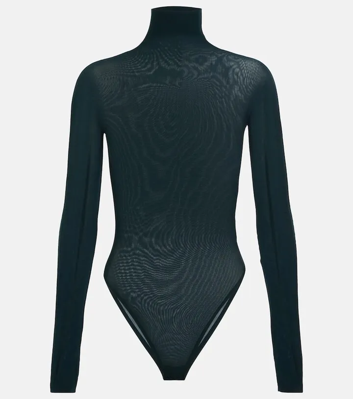 High-neck jersey bodysuit