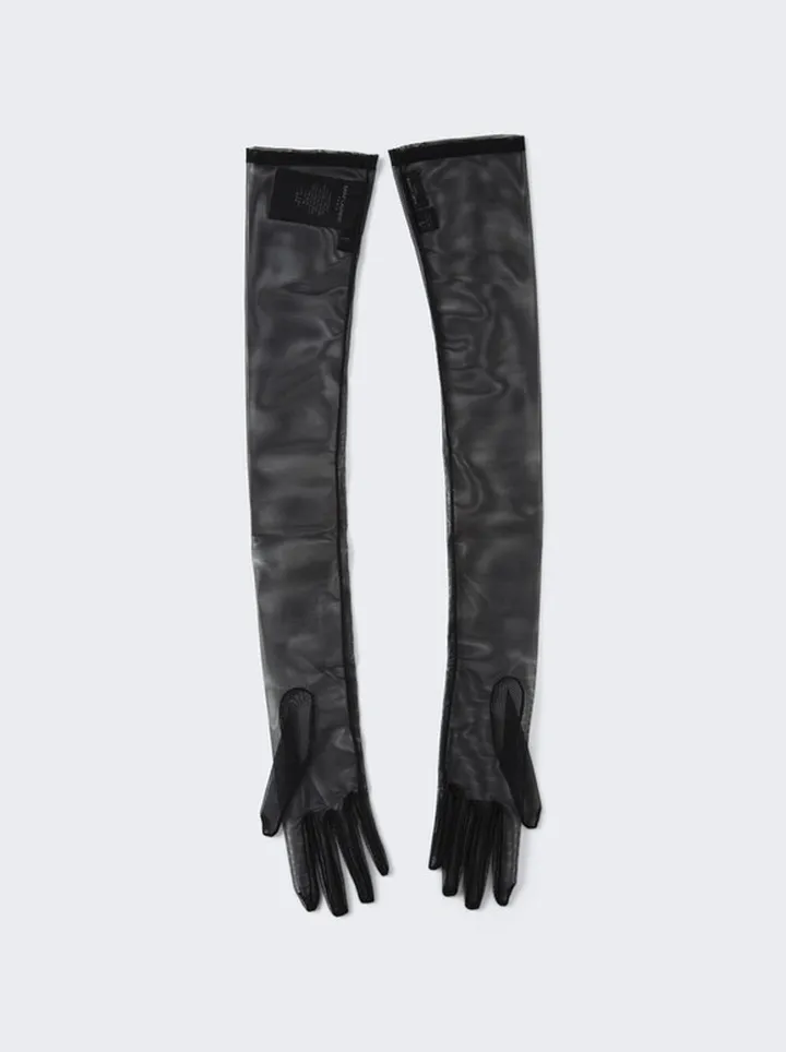 Extra Long Gloves In Fishnet Black