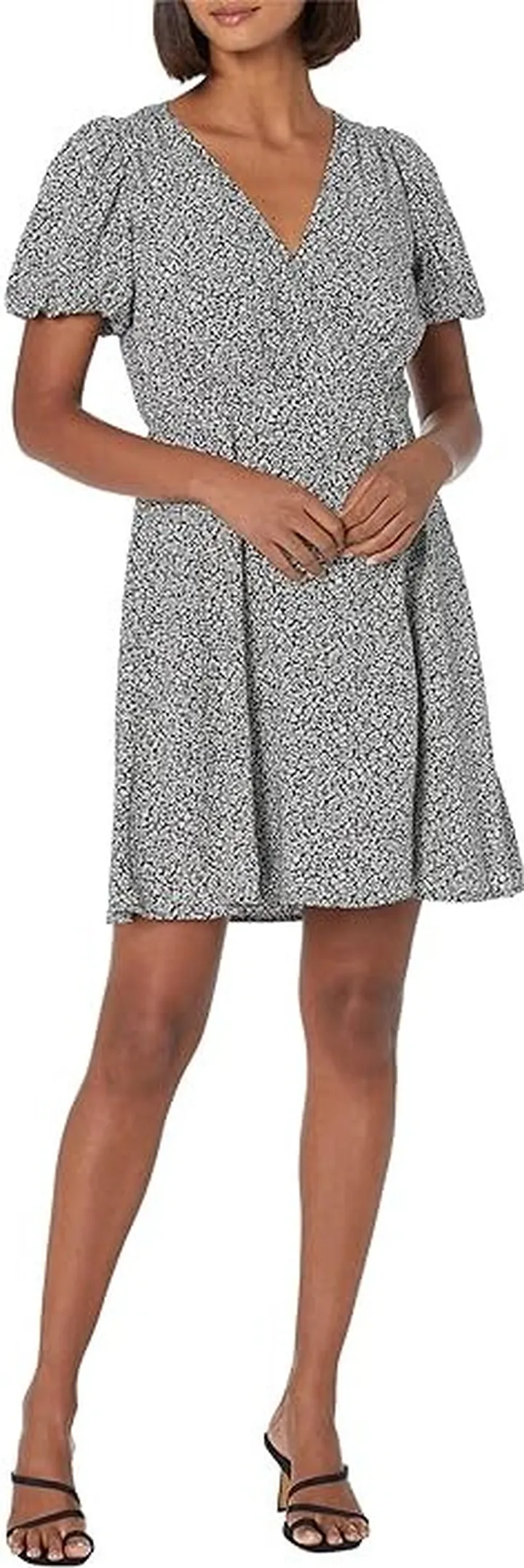 Madewell Challis Wrap Mini Dress in Tudor Floral (True Black) Women's Dress