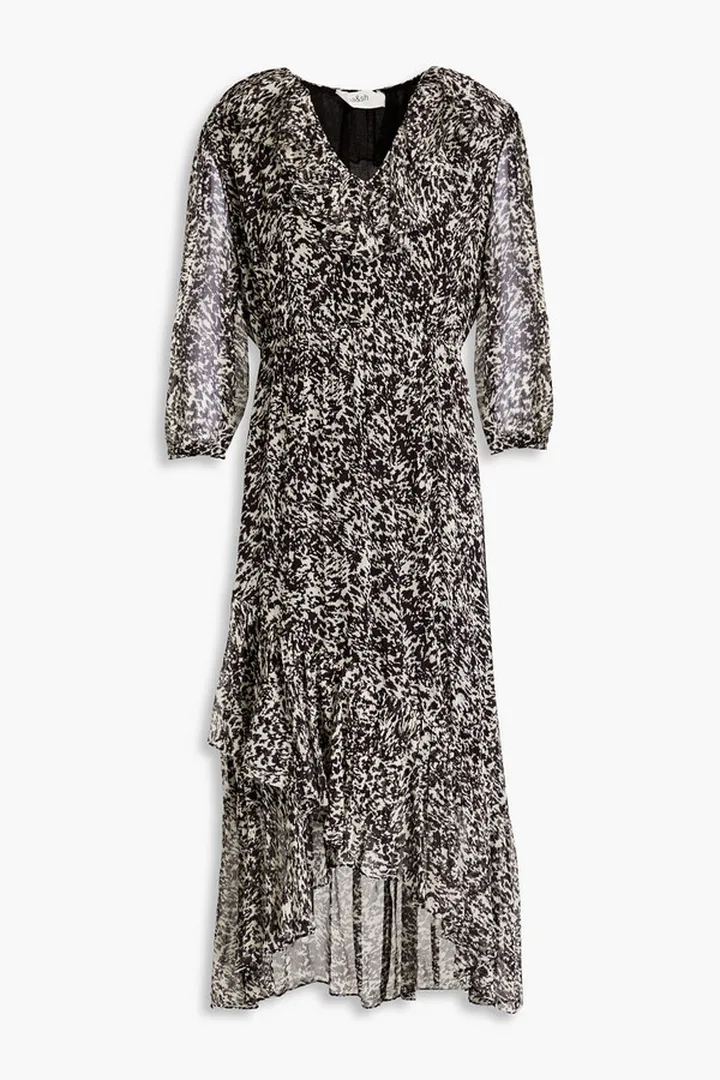 Erym ruffled printed crepon dress