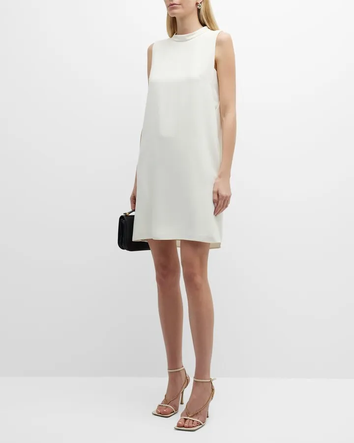 Mariacarla Sleeveless Satin Crepe Shift Dress