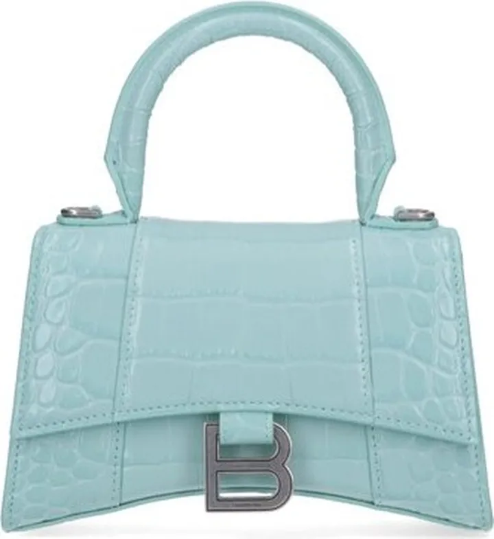 Balenciaga Hourglass XS Logo Plaque Tote Bag