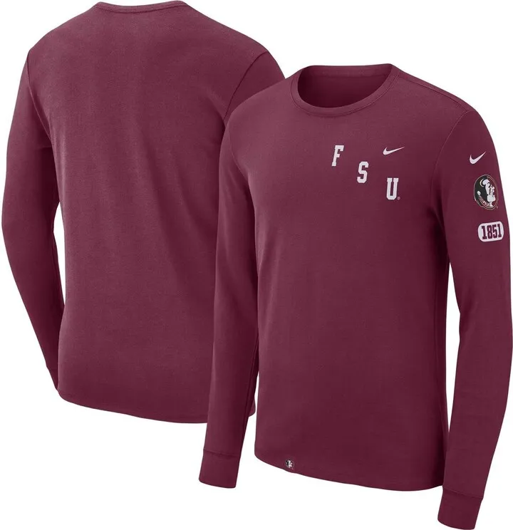 Men's Nike Garnet Florida State Seminoles Repeat Logo 2-Hit Long Sleeve T-shirt