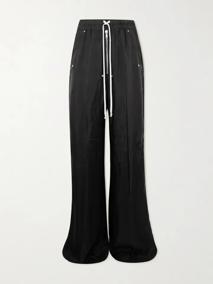 Wide-Leg Cupro Trousers