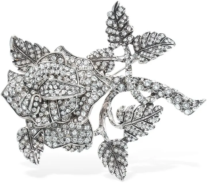 Embellished rose brooch