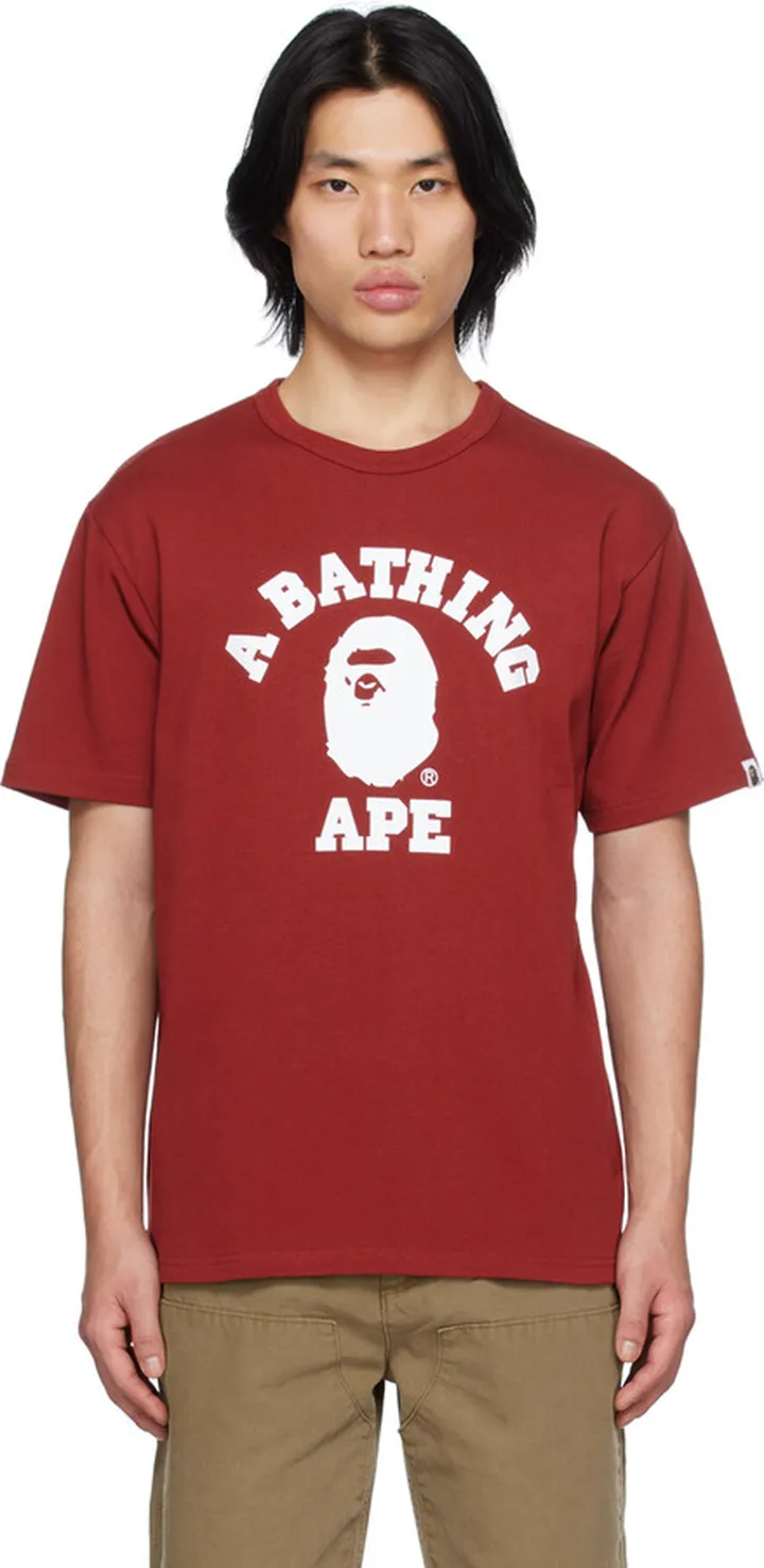 BAPE Red College T-Shirt