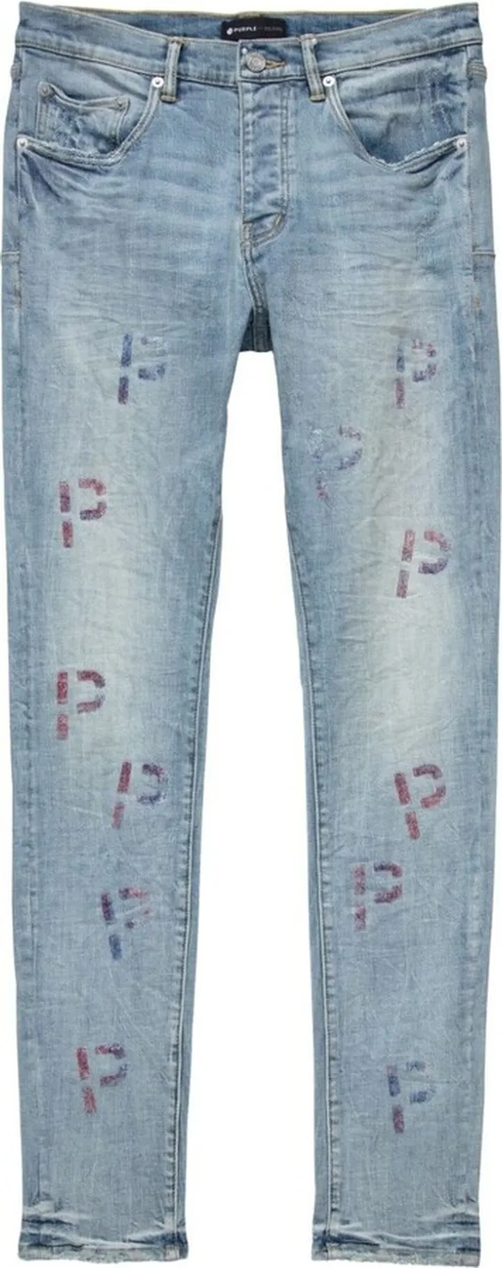Blue Logo Embroidered Skinny Jeans