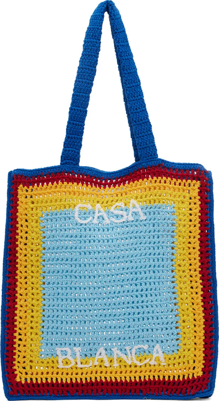 Casablanca Blue & White Crochet Tote