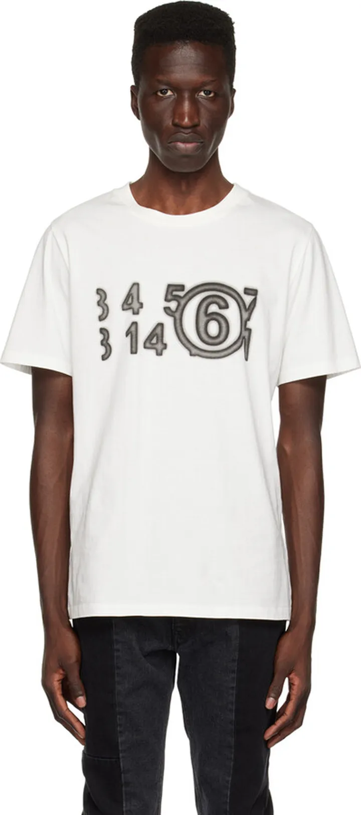 MM6 Maison Margiela Off-White Printed T-Shirt