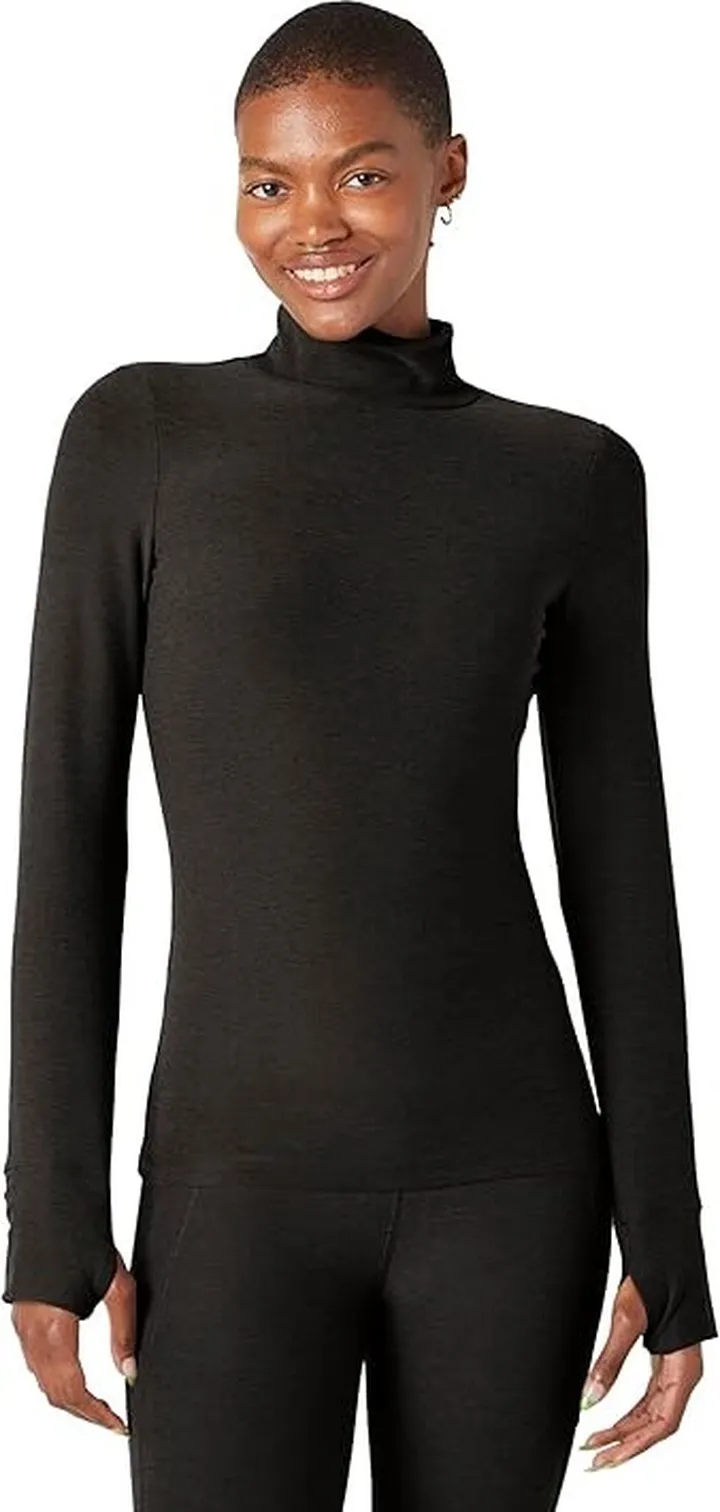 Beyond Yoga Spacedye Captivating Turtleneck Pullover (Darkest Night) Women's Clothing
