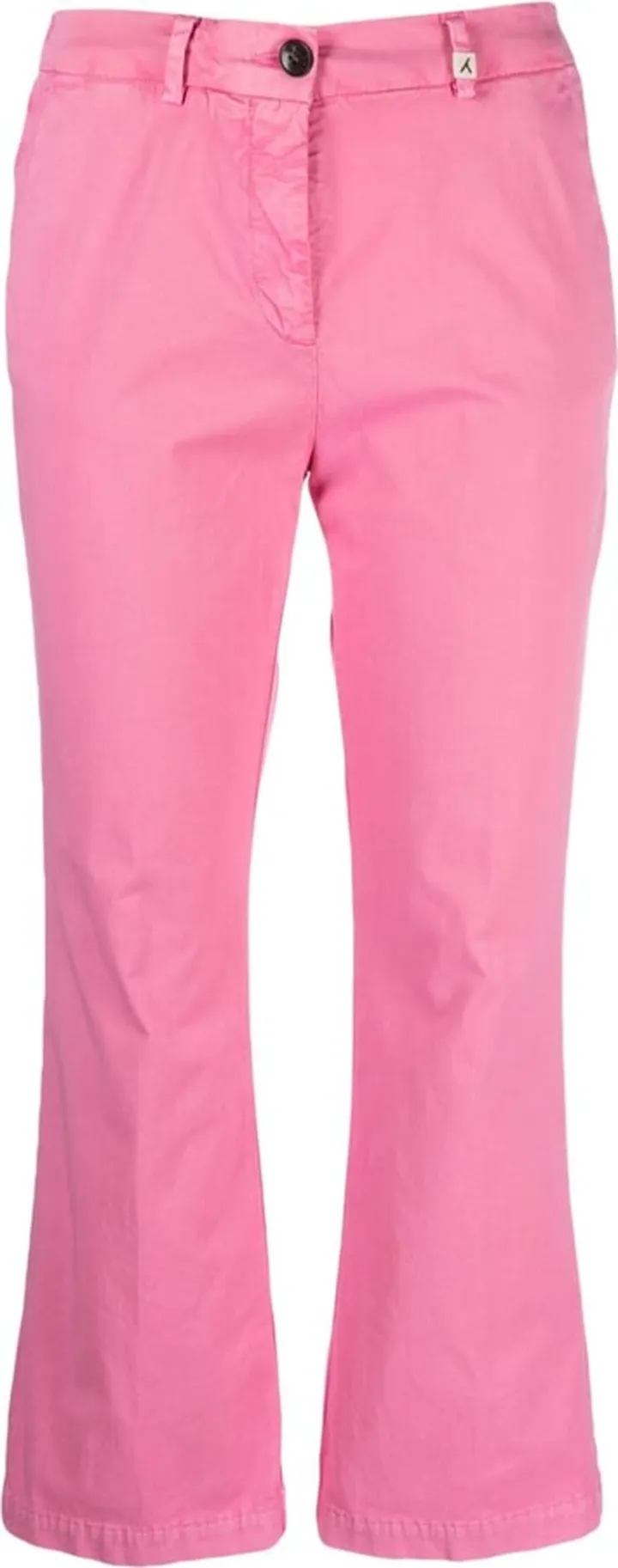 Flared Cropped Stretch-Cotton Trousers