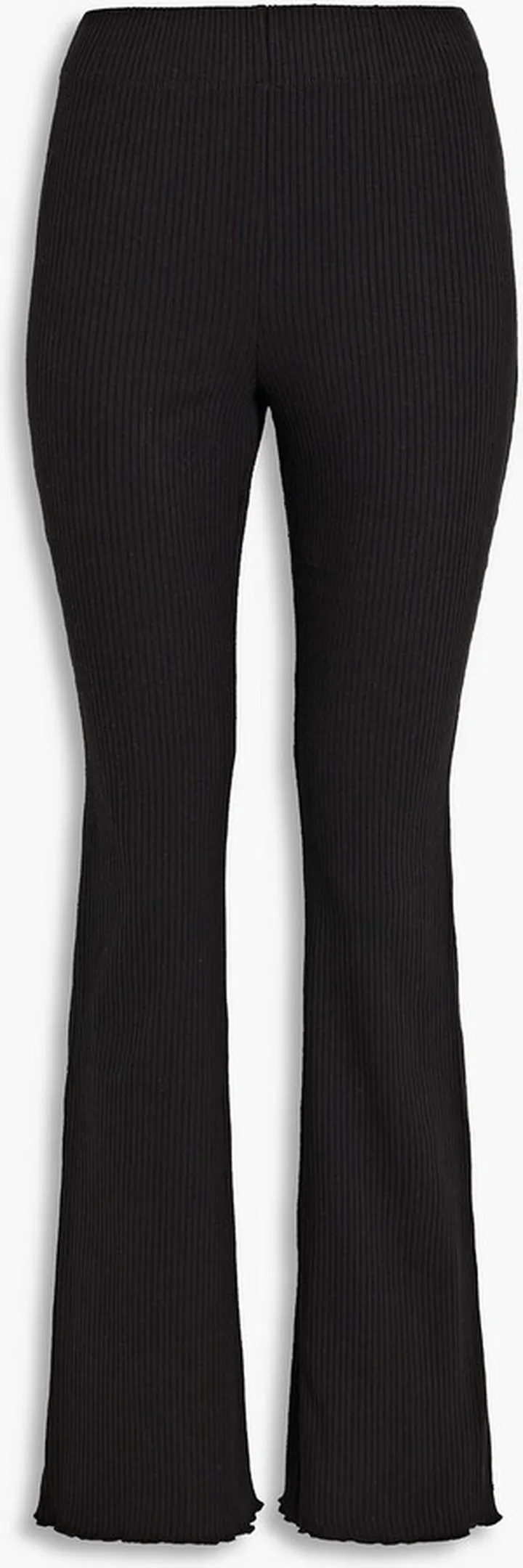 Ribbed stretch-cotton jersey flared pants