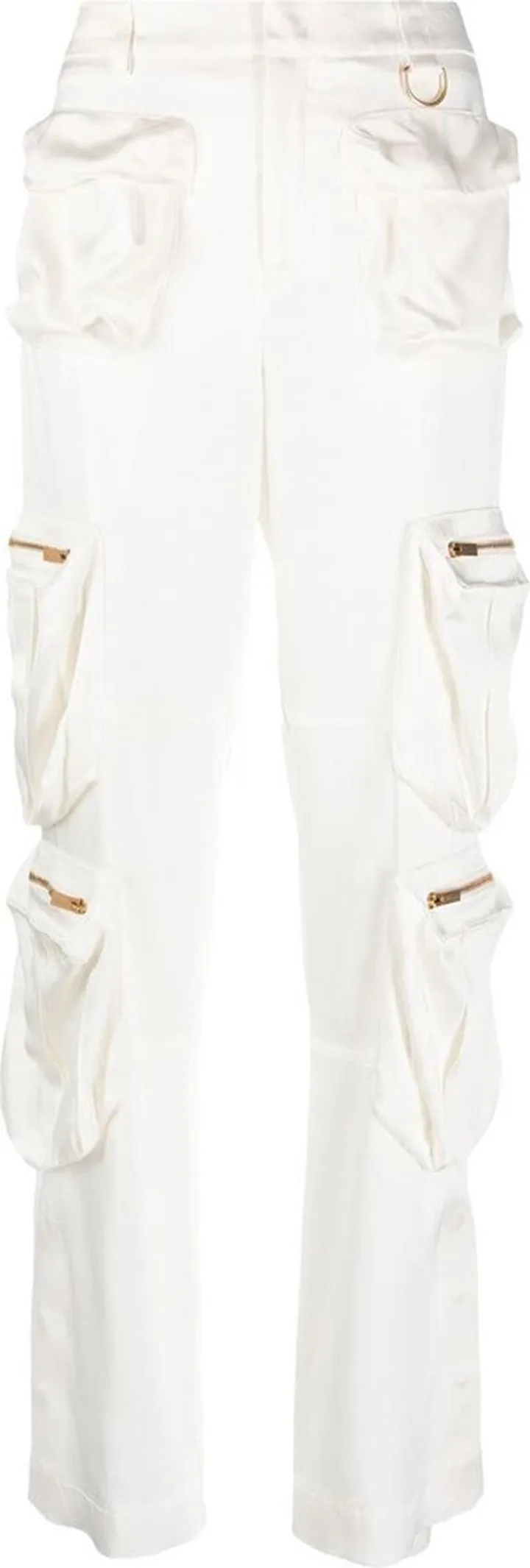 Multiple-Pockets Straight-Leg Trousers