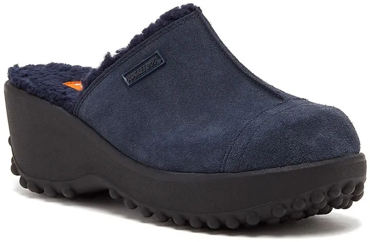 Fran Suede Faux Shearling Lined Platform Clog