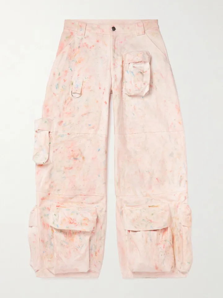 Garden Wide-Leg Printed Cotton-Twill Cargo Trousers