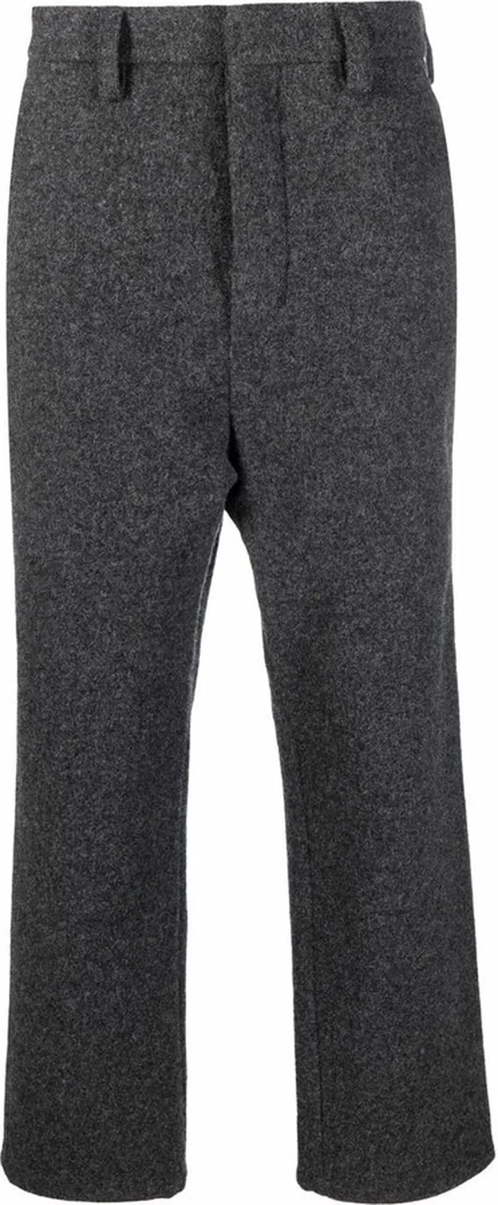 Mélange-Effect Straight Leg Trousers