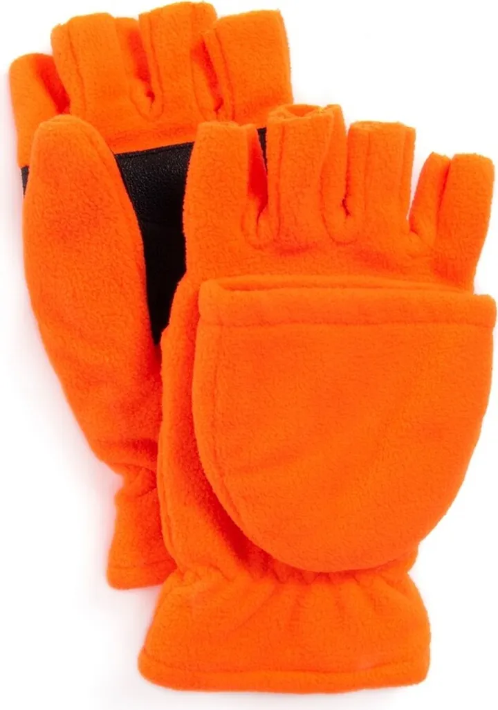 MUK LUKS Men's Waterproof Fleece Flip Mittens - Blaze