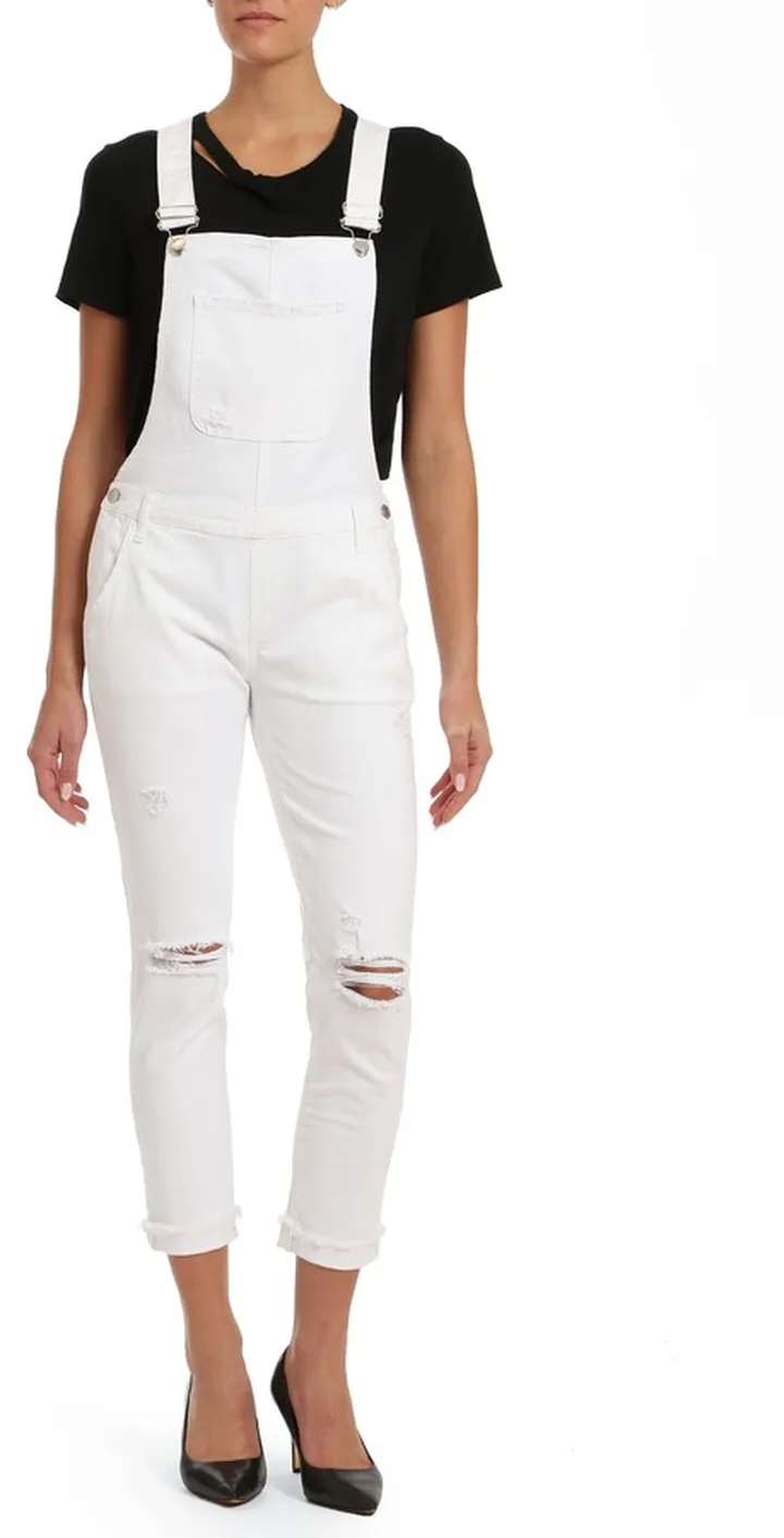 Edera Ripped Skinny Denim Overalls
