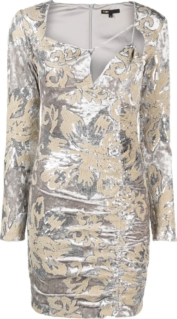 Textured Sequin-Embellished Mini Dress