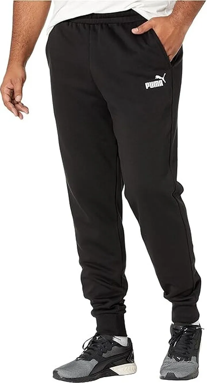 PUMA Big Tall Essentials Logo Sweatpants (Cotton Black) Men's Clothing