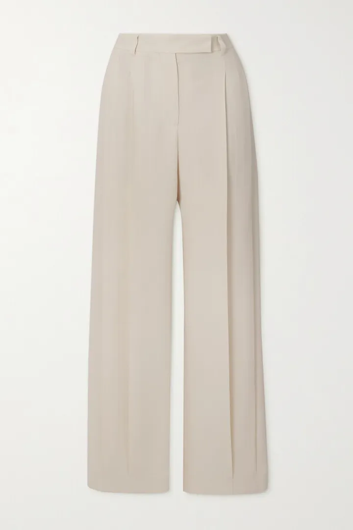 Brunello Cucinelli - Pleated Woven Straight-leg Pants - White